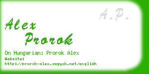 alex prorok business card